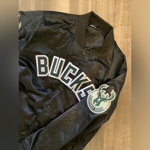NBA Milwaukee Bucks Wordmark Satin Jacket